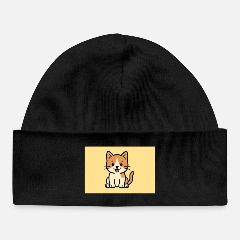 Chat - Bonnet bébé bio - noir