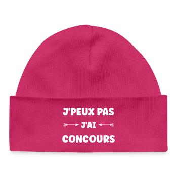 I can't I have a contest - Baby Organic Beanie - hot pink - Front