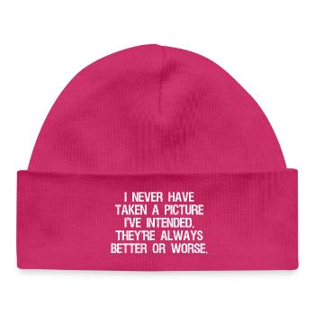 I never have taken a picture I've intended they're - Bonnet bébé bio - hot pink - Devant