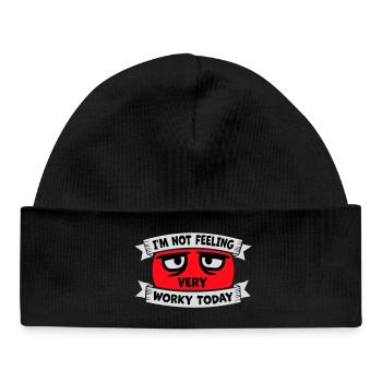 Je ne me sens pas très worky aujourd’hui Faul Arbeit humour - Bonnet bébé bio - noir - Devant