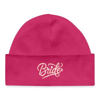 Bridal glitter font - Baby Organic Beanie - hot pink - Front