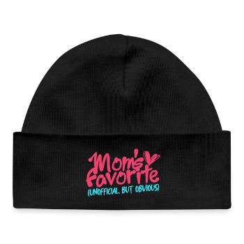 Brother Sister Mom's favorite - Baby Organic Beanie - black - Front