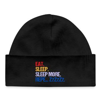 EAT SLEEP SLEEP MORE ZzZzZ - Baby Organic Beanie - black - Front