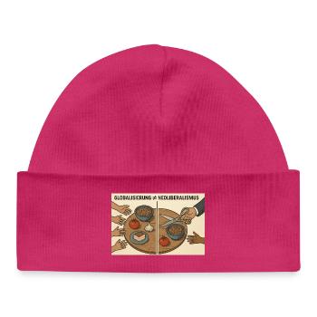 Globalization vs Neoliberalism - Baby Organic Beanie - hot pink - Front