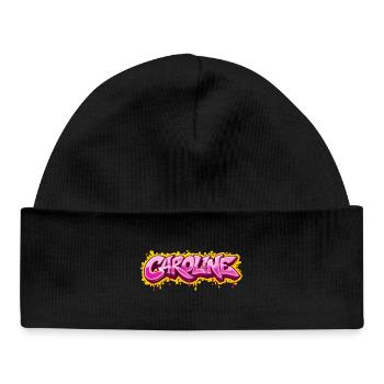 GRAFFITI-NAME CAROLINE FÜR PERFEKTES GESCHENK DRUCKABL - Baby Organic Mütze - Schwarz - Vorne