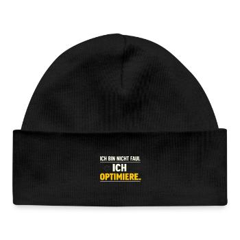 I optimize – Not lazy - Baby Organic Beanie - black - Front