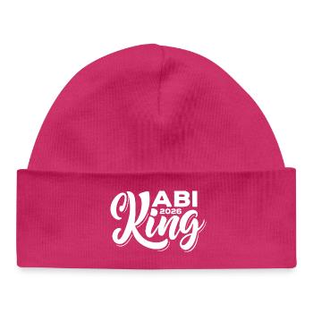 Abi King 2026 - Abitur - Spruch - Baby Organic Mütze - hot Pink - Vorne