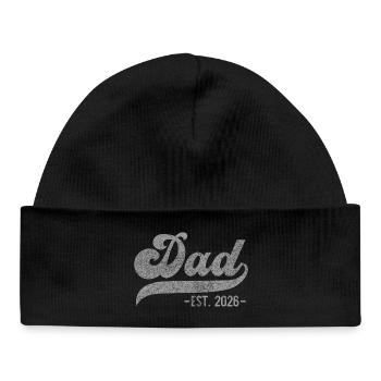 Dad EST. 2026 – Geschenk für neue Väter - Baby Organic Mütze - Schwarz - Vorne