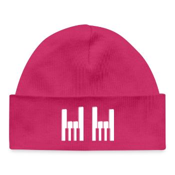 Klaviertasten Fingerhörner - Baby Organic Mütze - hot Pink - Vorne