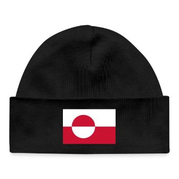 Drapeau du Groenland - Bonnet bébé bio - noir - Devant