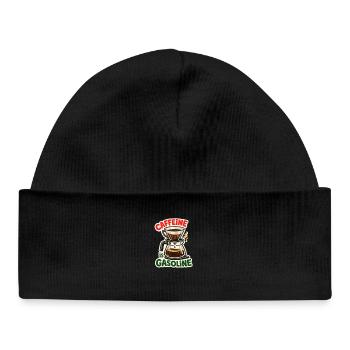 Caffeine is Gasoline. Barista Coffee Design. - Baby Organic Beanie - black - Front