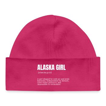 Typographie d’AlaskaGirl Bold - Bonnet bébé bio - hot pink - Devant