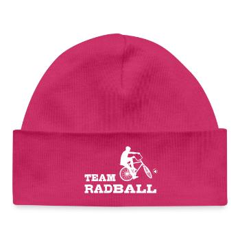 Team Radball, Radballer, Hallenradsport - Baby Organic Mütze - hot Pink - Vorne