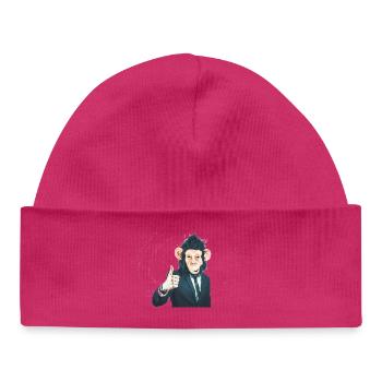 Monkey - Baby Organic Beanie - hot pink - Front