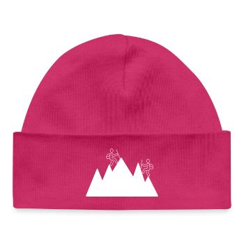 Mountaineer Lines Silhouette - Baby Organic Beanie - hot pink - Front