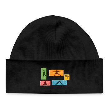 Grunge Yoga Silhouettes Color Block - Baby Organic Beanie - black - Front