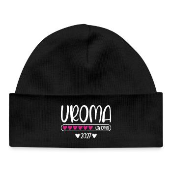 Uroma 2027 loading Herzchen Ladebalken - Baby Organic Mütze - Schwarz - Vorne
