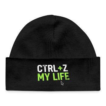 Developer Fun Shirt, CTRL + Z My Life  - Baby Organic Mütze - Schwarz - Vorne