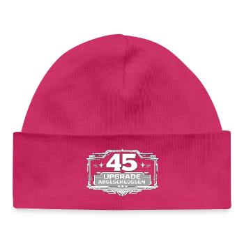 45 Upgrade Abgeschlossen Badge - Baby Organic Mütze - hot Pink - Vorne