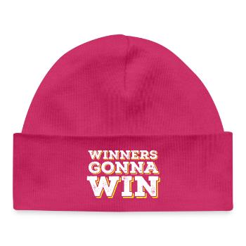 Winners Gonna Win - Baby Organic Beanie - hot pink - Front