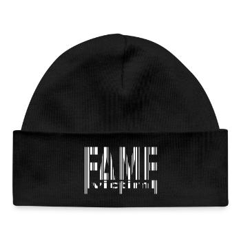 Fame Victim Barcode Shirt – Anti Fame Streetwear - Baby Organic Mütze - Schwarz - Vorne