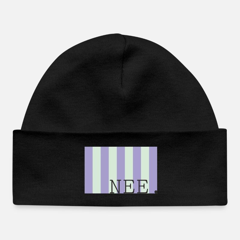 Ancienne police Pastel Stripe - Bonnet bébé bio - noir