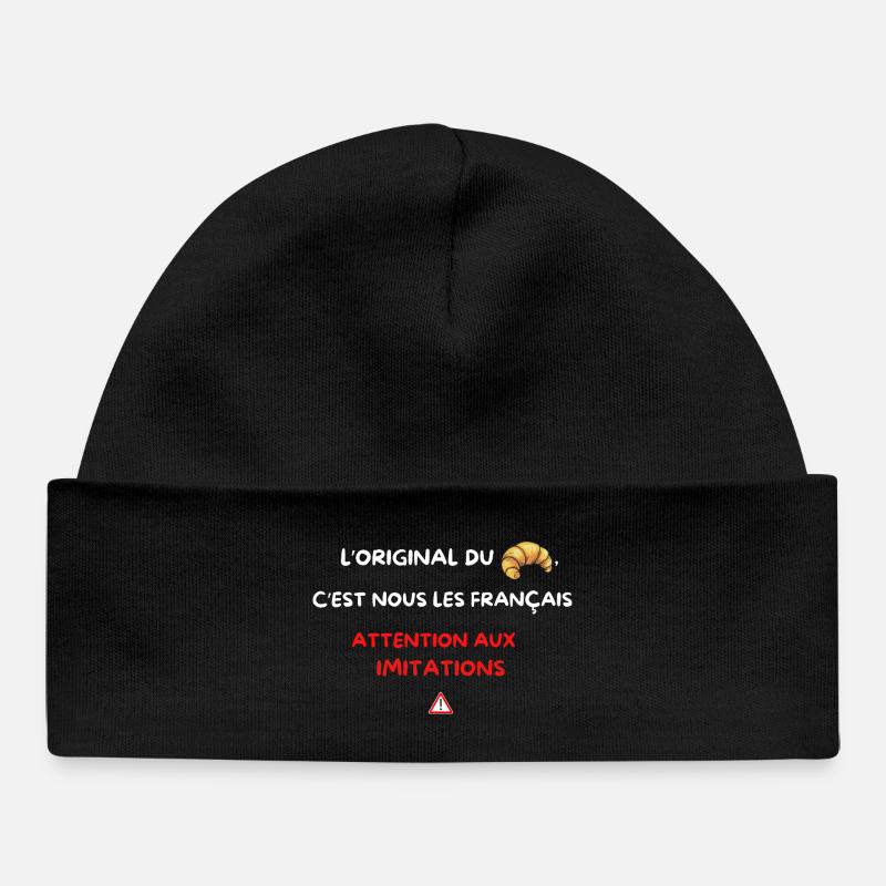 Croissant Français Original – Attention aux Imitat - Bonnet bébé bio - noir
