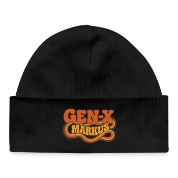 Gen-X Markus Retro Logo - Baby Organic Beanie - black - Front