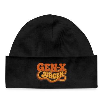 Gen-K Jürgen Retro Swirl - Baby Organic Mütze - Schwarz - Vorne