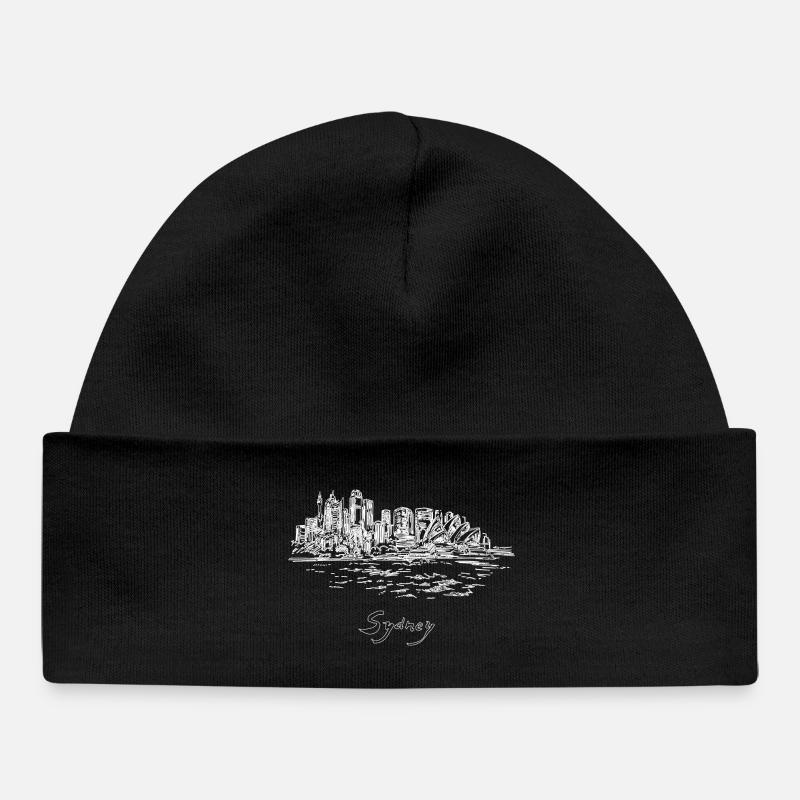 Sydney City - Australie - Bonnet bébé bio - noir