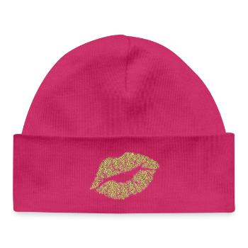 Golden Kiss - Baby Organic Beanie - hot pink - Front