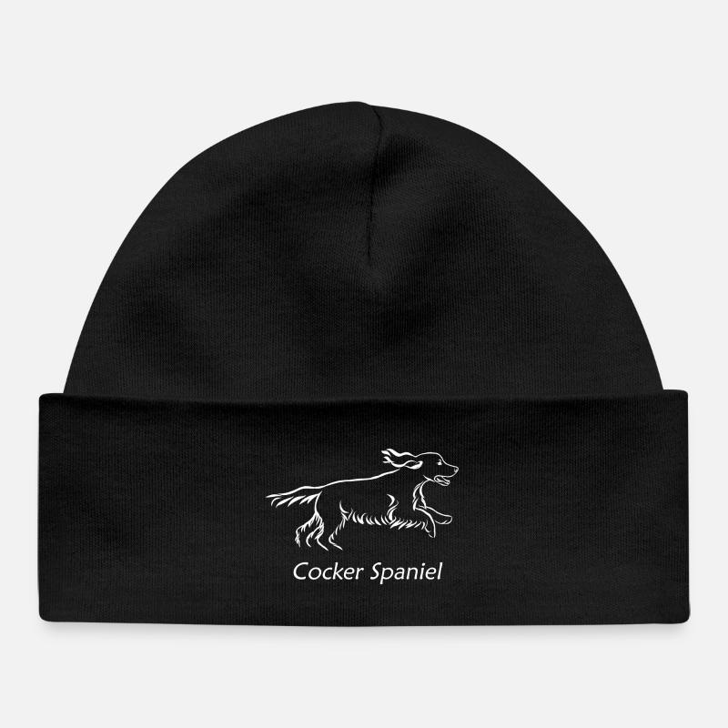 Cocker spaniel - Baby Organic Beanie - black