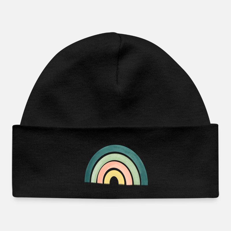 arc en ciel - Bonnet bébé bio - noir