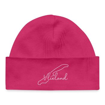 Vlieland | Carte géographique Géographique Minimalisme de l’art de la ligne - Bonnet bébé bio - hot pink - Devant
