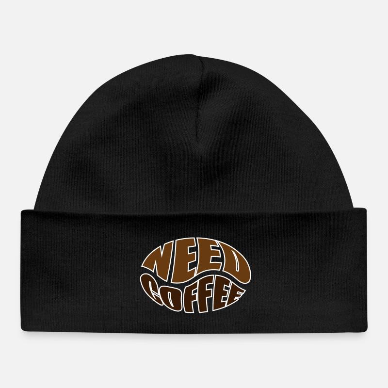 Grain de café grain de café besoin de café - Bonnet bébé bio - noir