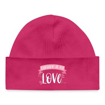 Klettern Bergsteigen Berge Liebe Geschenk - Baby Organic Mütze - hot Pink - Vorne