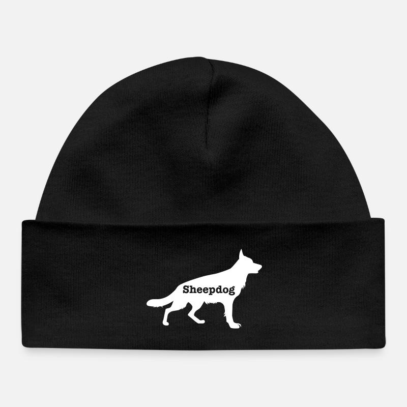 Chien de berger - Bonnet bébé bio - noir