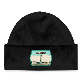 Phare de la Lagune d'Aveiro Illustration originale - Bonnet bébé bio - noir - Devant