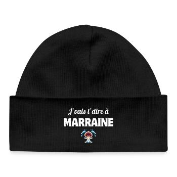 j'vais l'dire, enfant, marraine - Bonnet bébé bio - noir - Devant