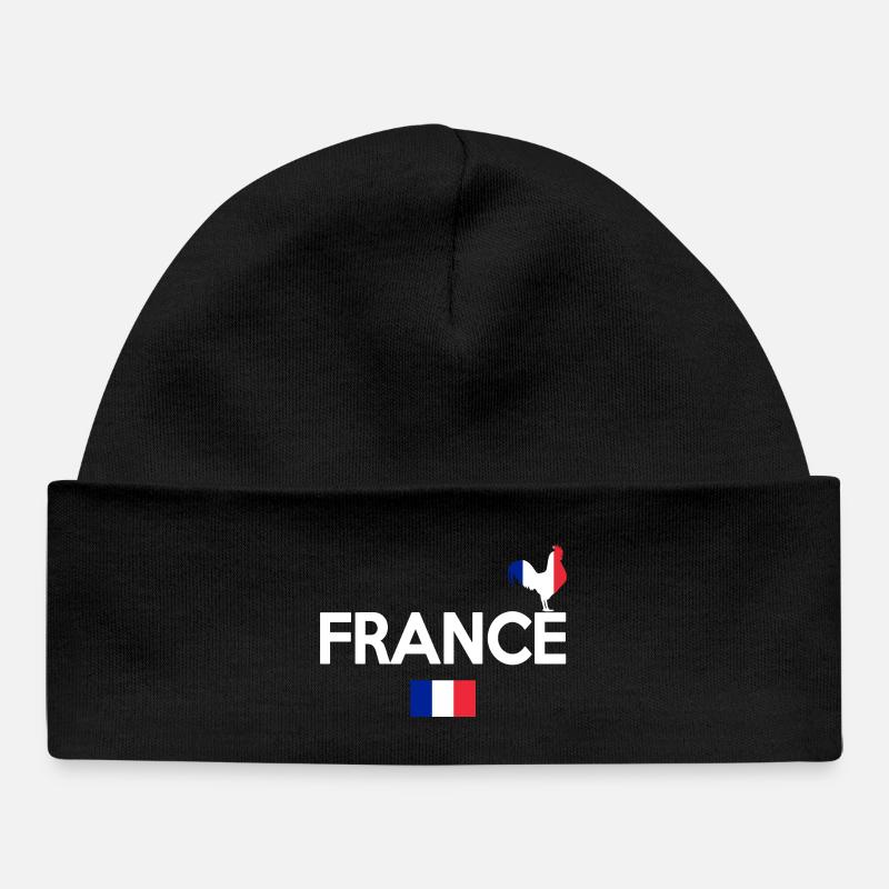 Coq Tricolore Illustration pour Passionnés - Bonnet bébé bio - noir