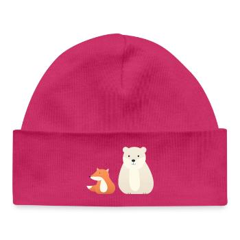 Cute animal motifs for children - Baby Organic Beanie - hot pink - Front