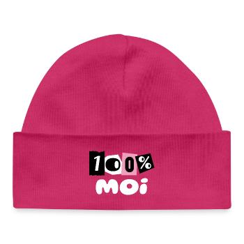 100% MOI - Bonnet bébé bio - hot pink - Devant