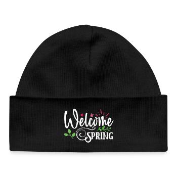 Bienvenue au printemps - Bonnet bébé bio - noir - Devant