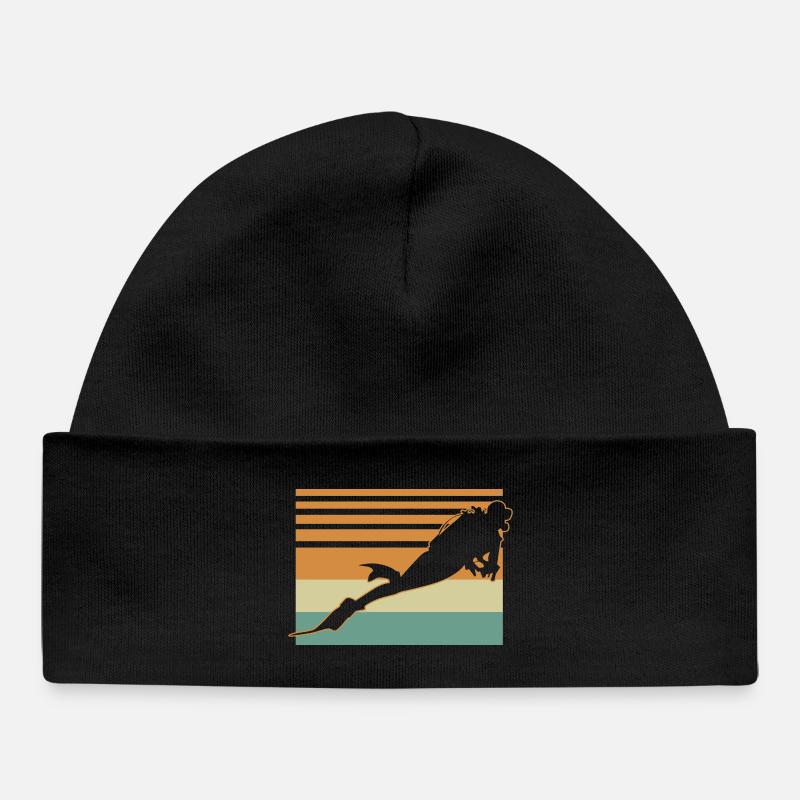 Diver Flag - Baby Organic Mütze - Schwarz