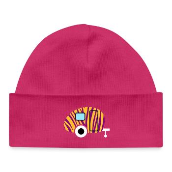 Caravan Caravan Zebra Pattern Animal Print Camper - Baby Organic Beanie - hot pink - Front