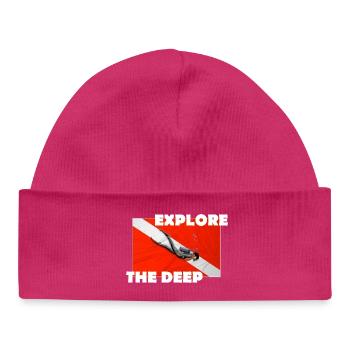 EXPLOREZ LES PROFONDEURS - Bonnet bébé bio - hot pink - Devant