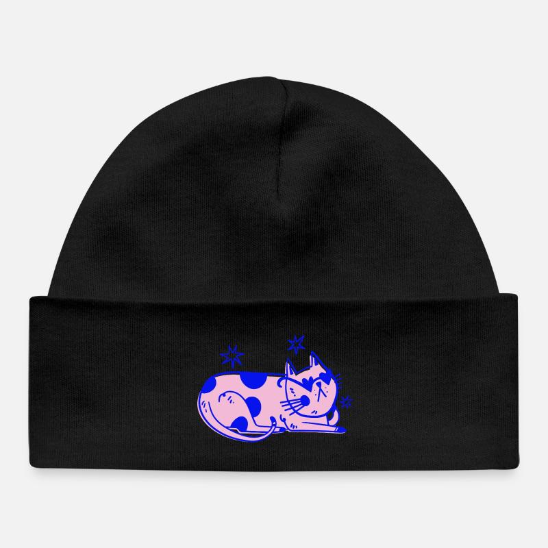 Chat élégant – Ambiance rétro détendue - Bonnet bébé bio - noir