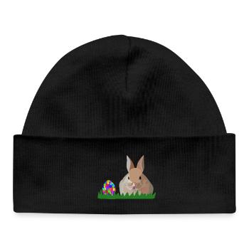 Lapin de Pâques Olli - Bonnet bébé bio - noir - Devant