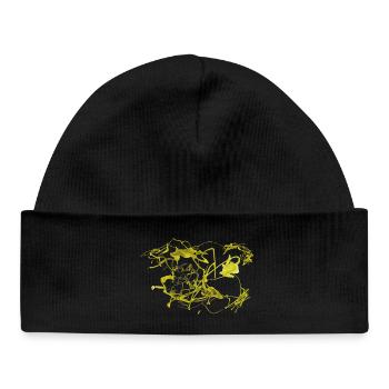 Abstract - Baby Organic Beanie - black - Front