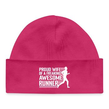 Cadeau de course génial pour marathonien - Bonnet bébé bio - hot pink - Devant